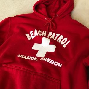 Beach Patrol Seaside Oregon Red & White Sweatshirt